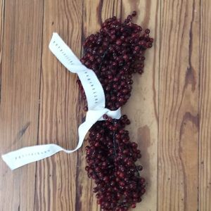 Pottery Barn Red Glass Bead Pepper Berry Garland